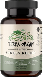 TERRA ORIGIN Healthy Stress Supplement | 60 Capsules | KSM-66 Organic Ashwagandha, L-Theanine, Rhodiola Extract, Astragalus Root and Holy Basil | Stress and Mood Support