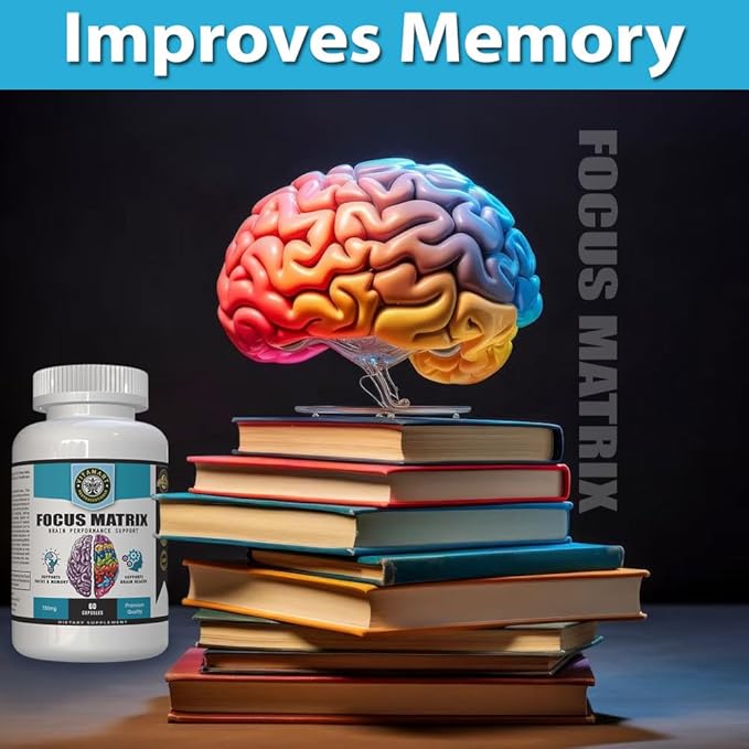 Focus Matrix (1 Bottle) Brain Health Supplement- for Better Focus, Memory, Attention, Concentration, Ginkgo biloba Leaf, Bacopa Monnieri, Focus Pill
