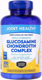 berkley jensen Triple Strength Glucosamine Chondroitin MSM Boswellia Complex 2703 mg, Joint Support Supplement for Women & Men, NSF Certified, 200 Tablets (Pack of 1)