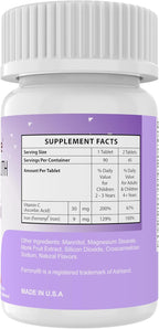 Kids Chewable Iron Supplement, Ferronyl® Carbonyl Iron 9 mg, Vitamin C 30 mg, Grape Flavor, 90 Tablets (1 Bottle)