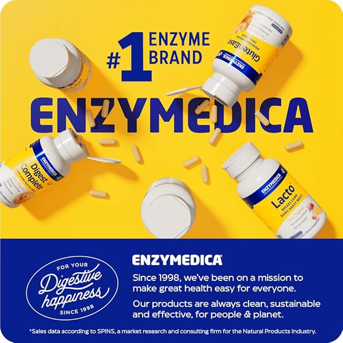Enzymedica Digest Gold + ATPro, Maximum Strength Digestive Enzymes, Helps Digest Large Meals for Instant Bloating Relief, 45 Capsules