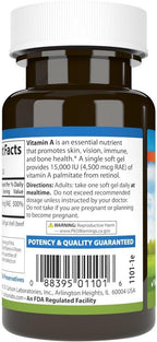 Carlson Labs Vitamin A Palmitate, 15000 IU, 120 Softgels