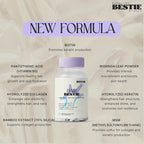 Biohacking Bestie Hair Bestie for Women & Men - Hair Growth Supplement with Biotin, Collagen, Vitamin B5, & Keratin, Support for Skin Health & Nails - 60 Capsules