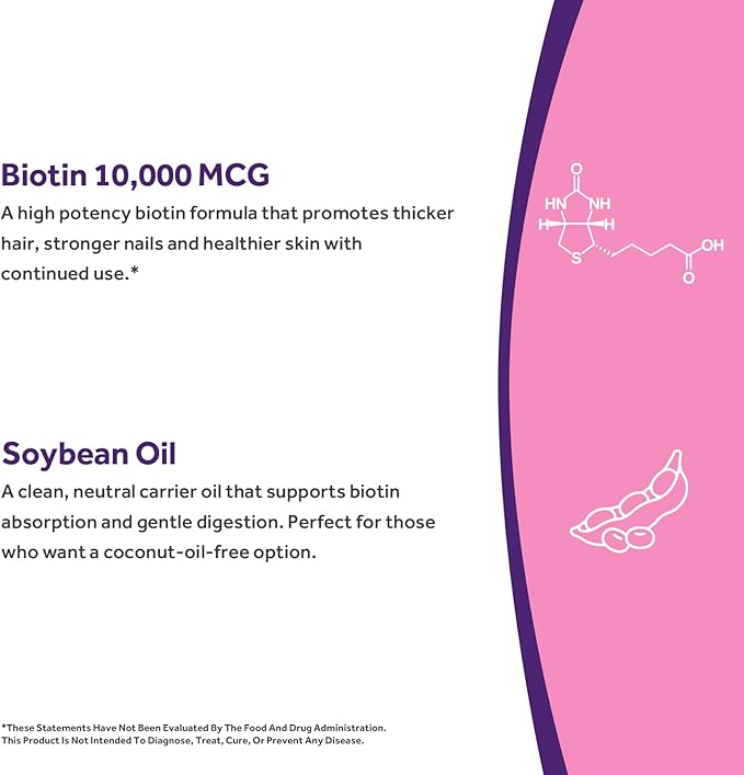 Doctor's Recipes Biotin 10,000mcg, High Potency Vitamin B7 for Hair, Skin & Nail Support, Non-GMO, Optimal Solutions Hair Vitamin with Biotin, for Women and Men, 120 Softgels