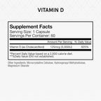 Momentous Vitamin D3 Supplement - 5,000 IU Capsules for Foundational Health Support - NSF Certified for Sport - Gluten Free - 60 Servings
