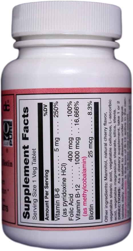 Unique B-12 Sublingual B Vitamins 90 vegi caps