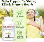 NEW ROOTS HERBAL Beta-Carotene 25,000 IU Supplements | Vitamin A (90 Softgels) | Full Spectrum of Carotenoids | Naturally Sourced from Non-GMO Red Palm Fruit + Organic Flax Seed Oil