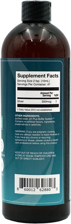Structured Silver Water 30PPM - ph Balanced Alkaline Structure Silver Liquid Solution Mineral Supplement for Natural Immune Support - Enhanced Wellness & Gut Health - 16 Oz (437ml)