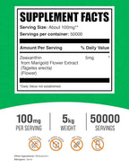 BulkSupplements.com Zeaxanthin Powder - Zeaxanthin Supplements, from Marigold Flower Extract - Gluten Free, 100mg (Zeaxanthin 5mg) per Serving, 5kg (11 lbs) (Pack of 5)