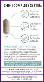 New Chapter All-Flora Probiotic for Advanced Digestion & Complete Gut Health with Prebiotics + Postbiotics, Clinical-Strength Strains, 100% Vegetarian, Non-GMO, Shelf Stable - 60 ct (2 Month Supply)
