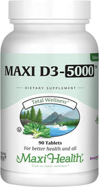 Vitamin D3 5000 IU (125 mcg) - High Dose Vitamin D 5000 IU for Healthy Bones, Teeth, Immune Support - Kosher Non GMO - High Potency Vit D3 - Pure Vitamin D Supplements for Women and Men - 90 Tablets