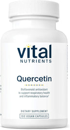 Vital Nutrients Quercetin - Vegan Quercetin Supplement with Bioflavonoids for Sinus, Respiratory, Heart, & Immune Function Support - Gluten, Dairy, Soy Free - 500mg - 100 Capsules