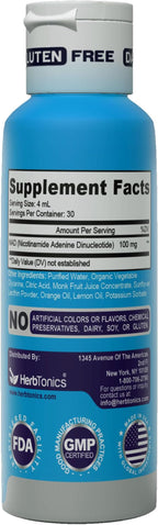 Herbtonics Liposomal NAD+ for Cellular Energy | Supports Healthy Aging, Focus & Metabolism | Liposomal Delivery - Designed for Superior Absorption | 120ML Vegan Liquid Supplement (1 Month Supply)
