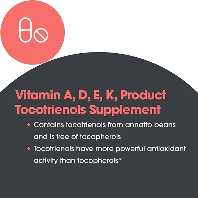 Allergy Research Group ARG Delta-Fraction Tocotrienols 50 mg- 100 mg Tocotrienols per Serving - Antioxidant Support - Hypoallergenic - 90 Servings - 90 Softgels