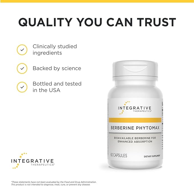 Integrative Therapeutics Berberine Phytomax - Heart & Metabolism Support* - Supplement for Cardiometabolic Health & Antioxidant Pathways Support* - Bioavailable for Enhanced Absorption - 60 Capsules