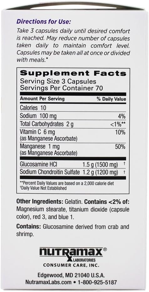 Nutramax Laboratories Cosamin® DS Joint Health Supplement with Glucosamine & Chondroitin for Adult Men & Women, Joint Supplement, 210 Capsules
