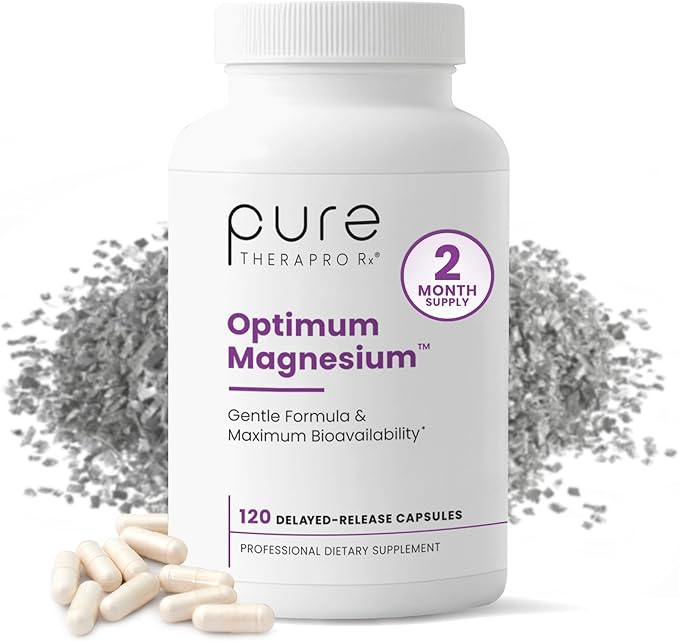 Pure TheraPro Rx Optimum Magnesium Lysinate Glycinate & Di-Magnesium Malate, Made in USA | 2 Month Supply | Chelated for Maximum Absorption, Supports Bone Health & Energy, Non-GMO