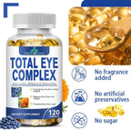 Total Eye Complex - Lutein + Bilberry + Zeaxanthin + Citrus Bioflavonoids - Ultra Vision Support Supplement for Healthy Eyes, 2 Month Supply, 120 Softgels