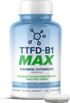 MaxLife Naturals TTFD Thiamine B1 Supplement – 60 Capsules, High Potency Vitamin B1 Thiamine Supplement for Focus, Supports Optimal Nerve Function, TTFD-B1 Max Formula with Magnesium, Made in USA