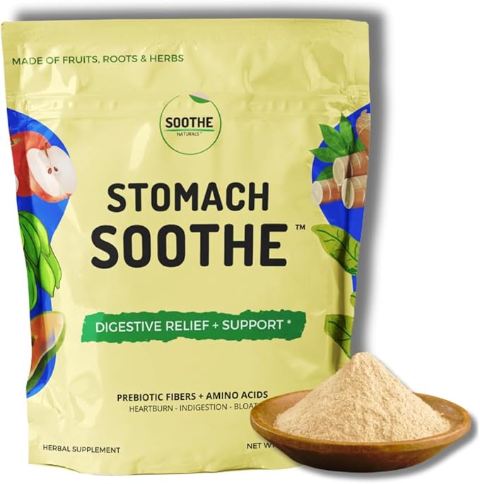 Soothe Naturals Acid Reflux Powder - L Glutamine for Gut Health, Acid Reflux Medicine, Leaky Gut Repair, Gut Lining Repair, Alginate for Acid Reflux (30 Servings)