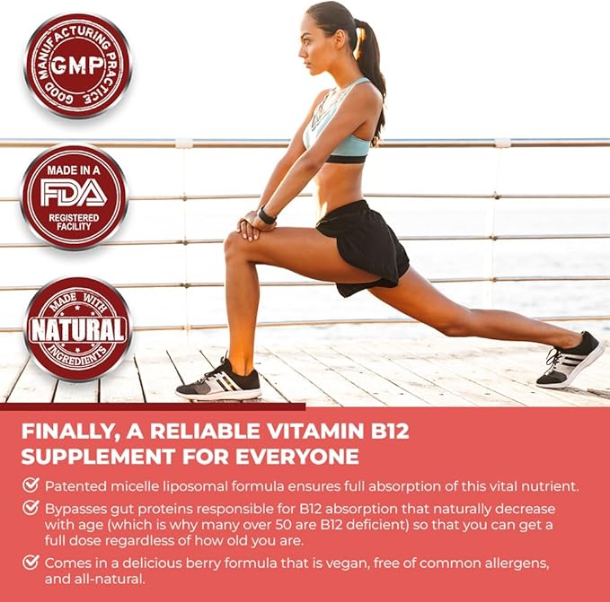 PURALITY HEALTH Micelle Liposomal Liquid Vitamin B12 with Fulvic Acid, 2500 mcg. Combined Methylcobalamin with Organic Glycerin Extract Maximum Absorption, Energy Boost, Vegan Friendly
