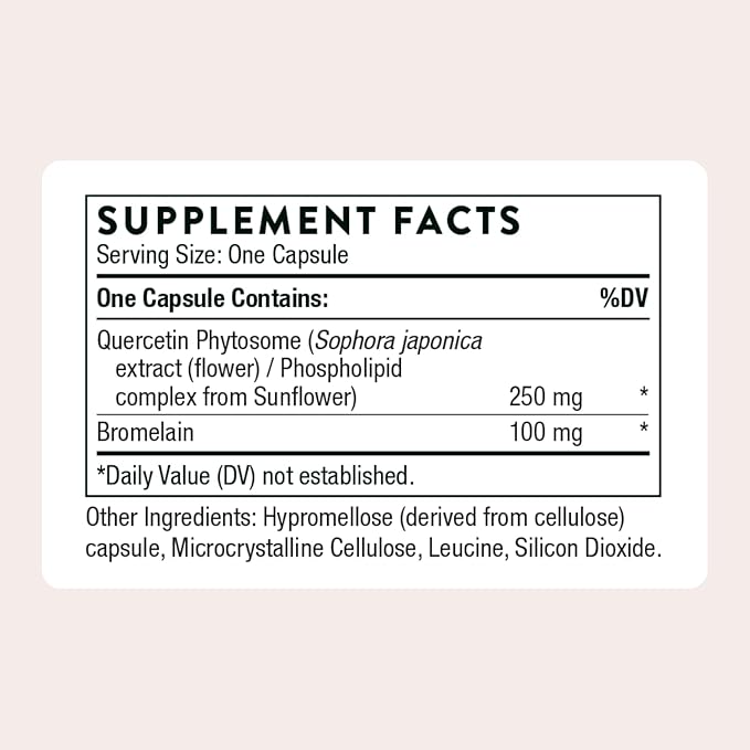 THORNE - Quercetin Complex - Antioxidant Supplement with Bromelain for Immune Health, Respiratory Support & Seasonal Allergy Relief* - Third-Party Certified - Gluten, Dairy & Soy-Free - 60 Capsules