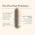 Premium 4-in-1 Probiotic Prebiotic, Postbiotic & Digestive Enzymes for Men & Women – Supports Gut, Digestion & Immunity –Complete Gut Health with Pre, Post, Probiotics & Digestive Enzymes–60 Capsules