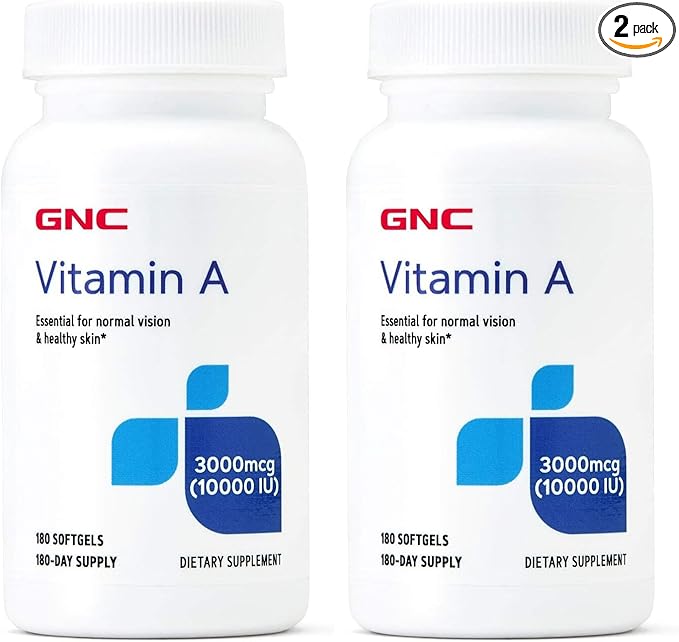 GNC Vitamin A 3000mcg Supplement, Supports Normal Vision and Healthy Skin, 180 Servings (Pack of 2)