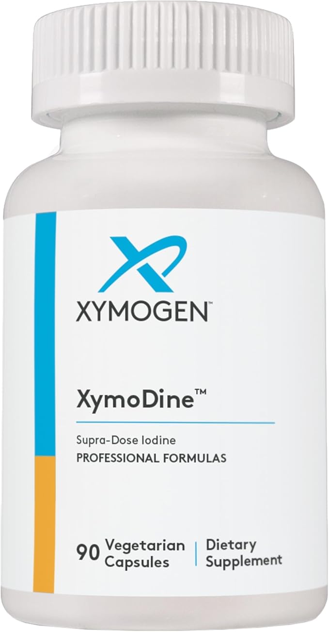 XYMOGEN XymoDine - Iodine Supplement for Thyroid & Hormone Synthesis Support - Potassium Iodide Mineral Formula - Vegetarian Capsules - 90 Capsules