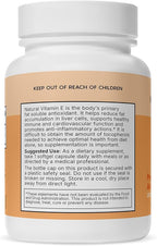 Natural Wellness Vitamin E 400 IU – Mixed Tocopherols Softgels for Antioxidant Support, Heart & Immune Health – Non-GMO Vitamin E Capsules for Skin & Wellness – 100 Count