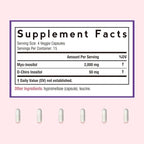 Doctor's Recipes Inositol Supplement for Women, Myo-Inositol & D-Chiro Inositol Capsules 2050mg per Serving, Ideal 40:1 Blend, 60 Vegan Caps