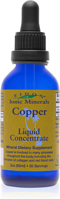 Eidon Ionic Minerals Copper - Copper Supplement, Liquid Concentrate, Mineral Dietary Supplement for Red Blood Cell Support & Healthy Skin - 2 Ounce Bottle