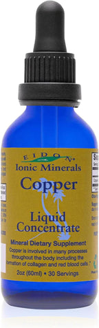 Eidon Ionic Minerals Copper - Copper Supplement, Liquid Concentrate, Mineral Dietary Supplement for Red Blood Cell Support & Healthy Skin - 2 Ounce Bottle