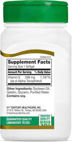 21st Century E 400 I.U. Natural (D-Alpha) Softgels, 110-Count