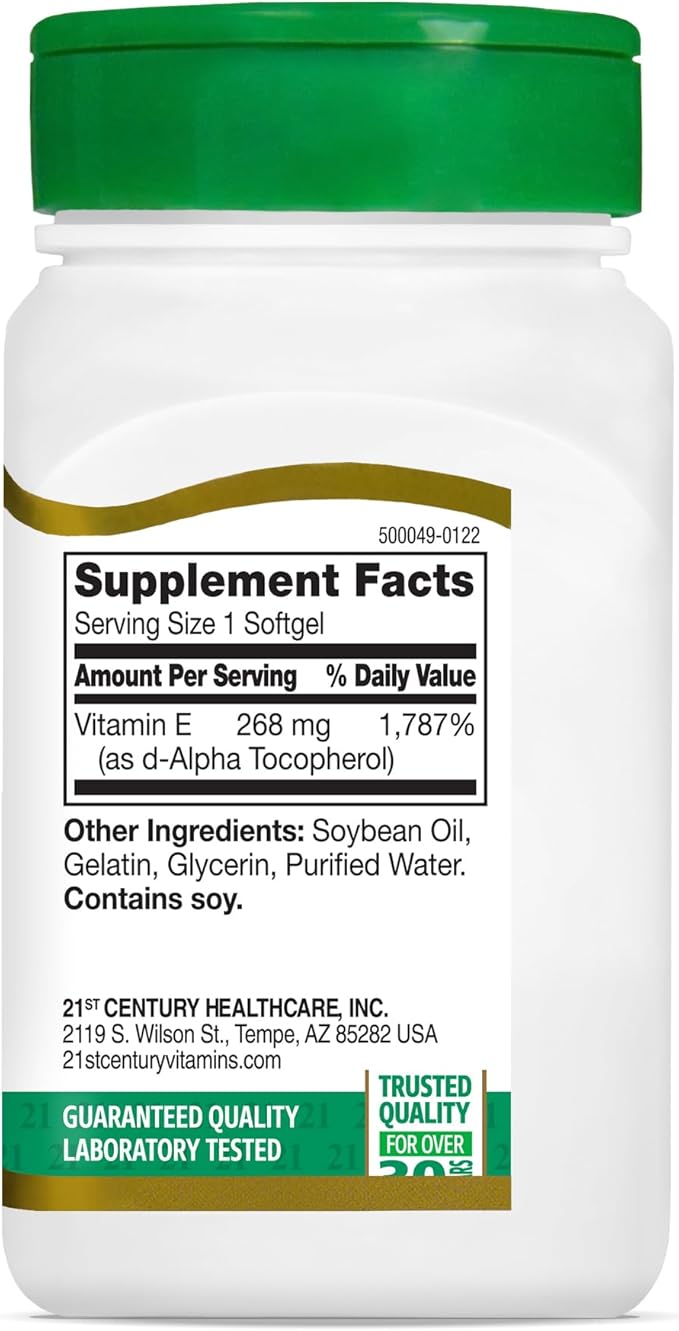 21st Century E 400 I.U. Natural (D-Alpha) Softgels, 110-Count