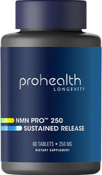 ProHealth NMN Pro 250 Sustained Release (60 Tablets) 250 mg Uthever® NMN. NAD+ Precursor for Cellular Energy, Mitochondrial Support & Healthy Aging. USA Manufactured, Triple Lab-Tested