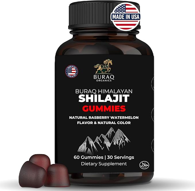 Pure Himalayan Shilajit Gummies Gold I Lab Tested I No Added Sugar| Fulvic Acid & 85+ Trace Minerals I for Men, Women I Non-GMO I 100% Natural & Organic I 60 Gummy