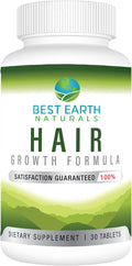 Best Earth Naturals Hair Vitamin Formula to Help Support Thick Full Strong Healthy Hair - for Men & Women - 30 Count