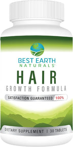 Best Earth Naturals Hair Vitamin Formula to Help Support Thick Full Strong Healthy Hair - for Men & Women - 30 Count