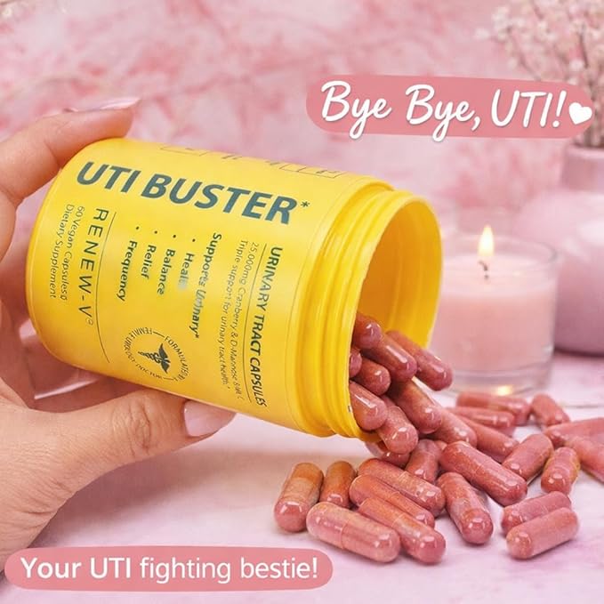 UTI Buster Urinary Tract Capsules 25,000mg Cranberry & D-Mannose & VIT.C- 60 Capsules