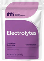 Micro Ingredients Hydration Electrolyte Powder, 1 lb (69 Servings) | Concord Grape Flavor | High Potassium (1,000mg) + Coconut Water | No Sugar, Keto Friendly | Non-GMO