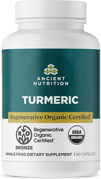 Ancient Nutrition Regenerative Organic Certified Turmeric Capsules, Once Daily, Use as a Joint Supplement and Supports Inflammation, Gluten Free, Paleo and Keto Friendly, 90 Count