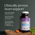 New Chapter Wholemega Fish Oil Supplement, Tiny Capsules, 2000mg per Serving, Clinically Proven Wild Alaskan Salmon Oil with Omega-3 + Vitamin D3 + Astaxanthin, 500mg Each - 90 Count