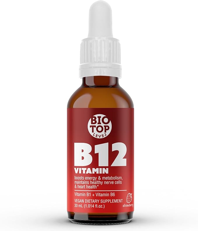 Vitamin B12 Sublingual Liquid Drops (5000 mcg) Plus B1 & B6 in Fastest Absorption Way. Best Formula to Support Brain Cells & Nerve Tissue, Enhance Red Blood Cell Function, Increase Energy & Metabolism