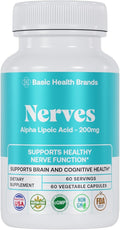 Basic Brands Nerves Alpha Lipoic Acid, 200 mg, Neuron Function (Pack of 1)