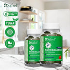 Safrel Ashwagandha Gummies Supplement - 60 Count - Strawberry, KSM-66, Vegan, Plant Based, Non-GMO, Gluten-Free & Gelatin Free