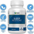 Well of Life Sleep Restore Supplement with Melatonin & Magnesium – Tranquil Sleep Support with L-Theanine GABA 5-HTP | Supports Relaxation & Calm Night Routine | 60 Vegan Capsules