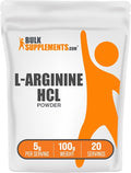 BulkSupplements.com L-Arginine HCl Powder - Nitric Oxide Supplement, Arginine Powder - Unflavored & Gluten Free, 5g per Serving, 100g (3.5 oz) (Pack of 1)