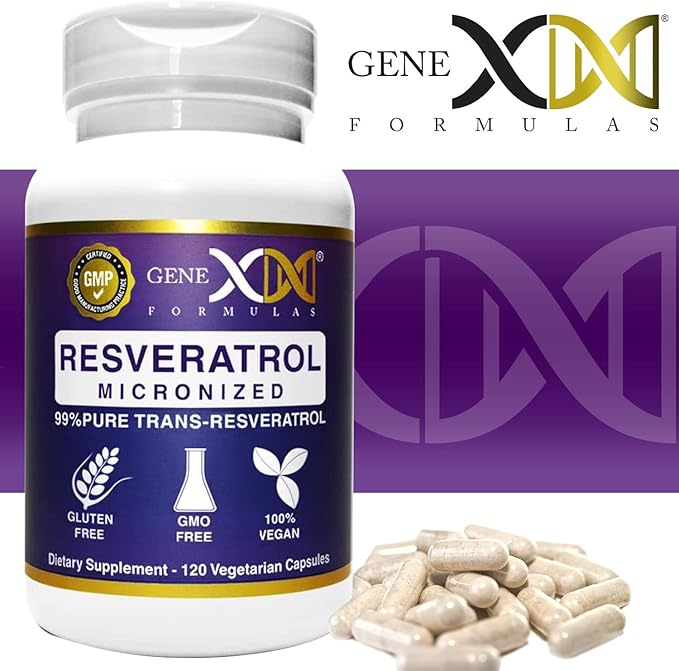 Genex Formulas Trans Resveratrol 1000mg Serving 99% Pure Micronized Pharmaceutical Grade Trans-Resveratrol + Bioperine Extract mad in a GMP & NSF Certified Facility (4X 250mg Cpasules 120ct)