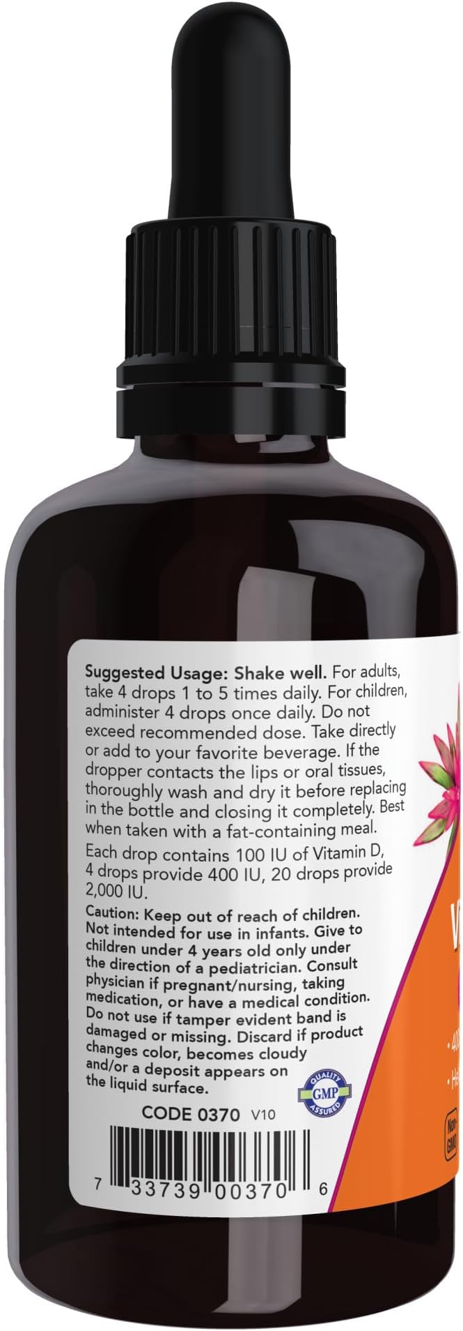 NOW Foods Supplements, Liquid Vitamin D-3, Strong Bones*, Structural Support*, 2-Ounce (Pack of 2)